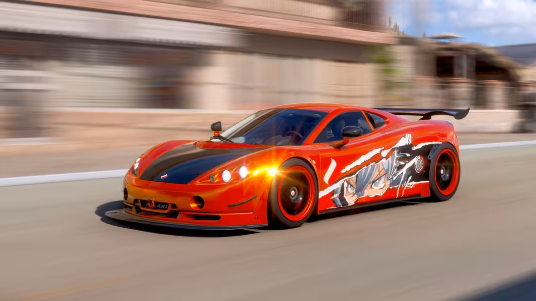 Voiture de sport RWD sur route